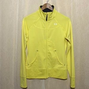 Under Armor athletic zip up long sleeve bright yellow size m/s